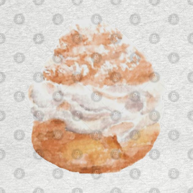 Cream Puff Watercolour Illustration by toffany's